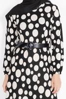 Vêtements hijab NOIR ROBE À POIS 7030