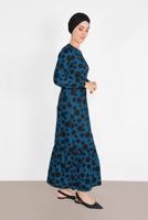 Vêtements hijab BLEU MARINE ROBE À POIS 7030