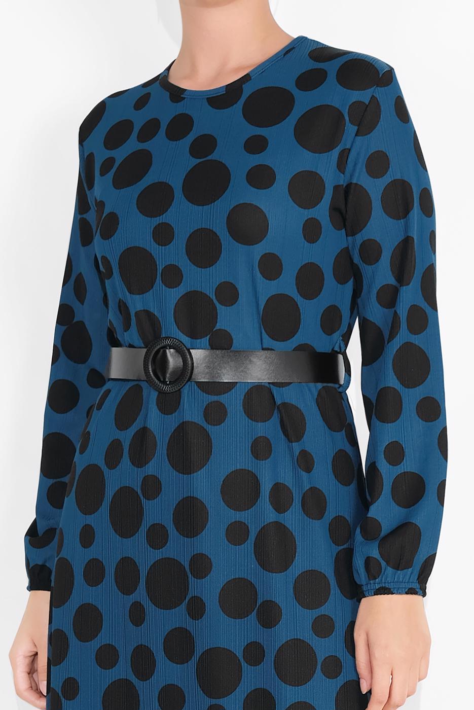 Vêtements hijab BLEU MARINE ROBE À POIS 7030