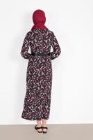 Vêtements hijab NOIR ROBE EN COTON IMPRIMÉE FLEURI 8030