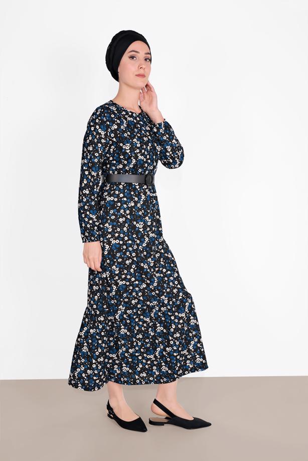 Vêtements hijab  COTTON FLORAL DRESS 8030  - TRENDTESETTÜR