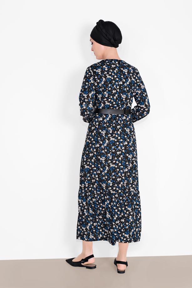 Vêtements hijab  COTTON FLORAL DRESS 8030  - TRENDTESETTÜR
