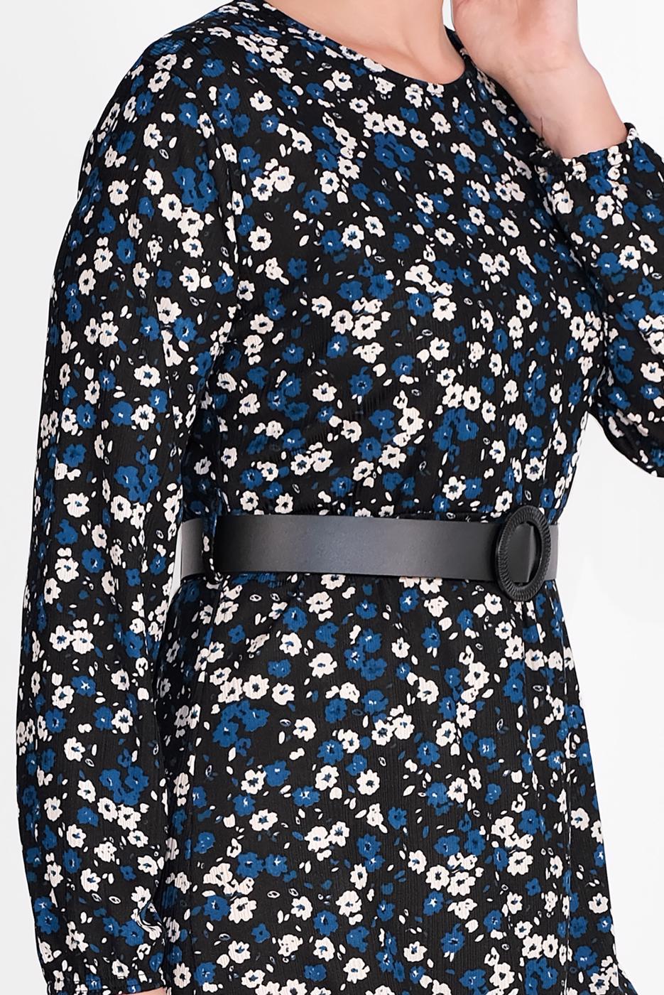 Vêtements hijab NOIR ROBE EN COTON IMPRIMÉE FLEURI 8030