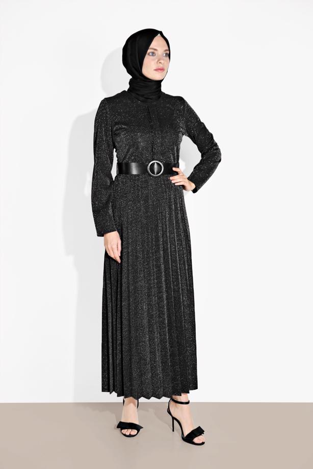 Vêtements hijab  PLEATED SPARKLY DRESS 8804 - TRENDTESETTÜR