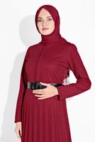 Vêtements hijab ROUGE JUPE EN BRILLANTE PLISSÉE 8804