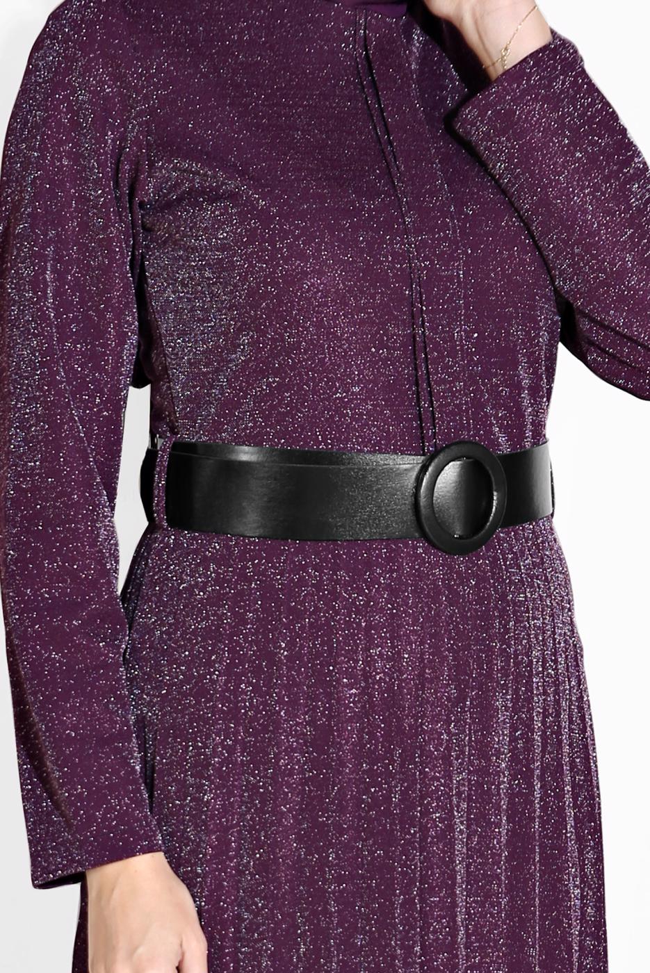 Hijab clothing PURPLE PLEATED SPARKLY DRESS 8804