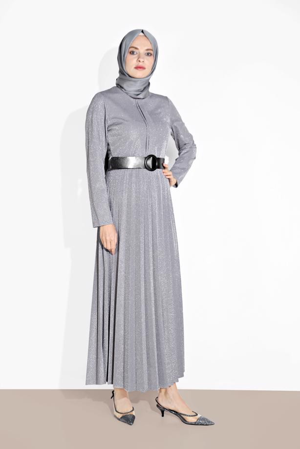 Vêtements hijab  PLEATED SPARKLY DRESS 8804 - TRENDTESETTÜR