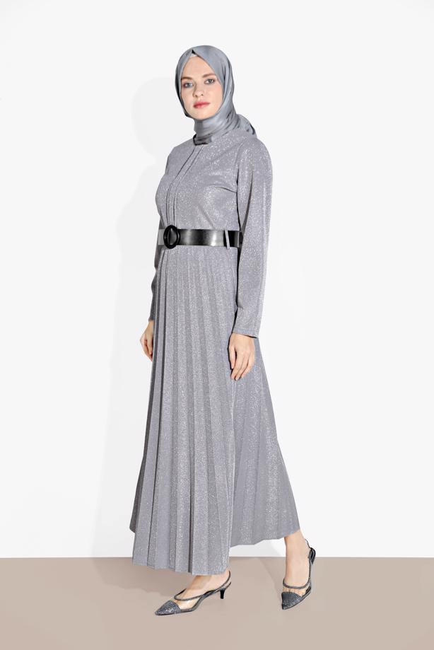 Vêtements hijab  PLEATED SPARKLY DRESS 8804 - TRENDTESETTÜR