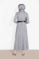 Vêtements hijab GRIS JUPE EN BRILLANTE PLISSÉE 8804