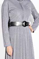 Vêtements hijab GRIS JUPE EN BRILLANTE PLISSÉE 8804