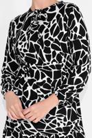 Vêtements hijab NOIR ROBE IMPRIMÉE 9030 