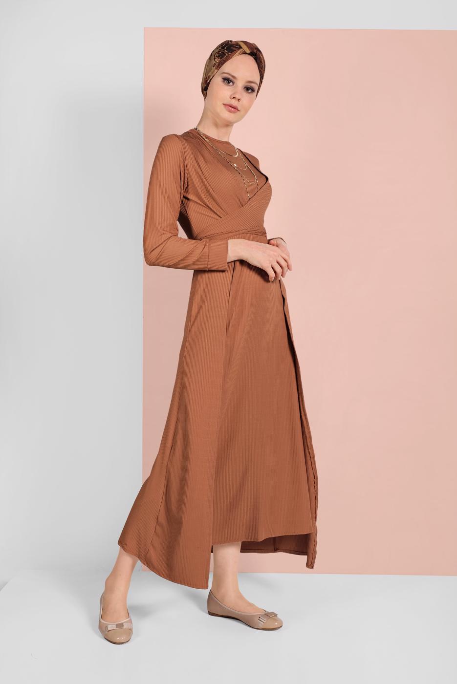 Vêtements hijab TABA ROBE TAILLE-NOUÉE 9115 