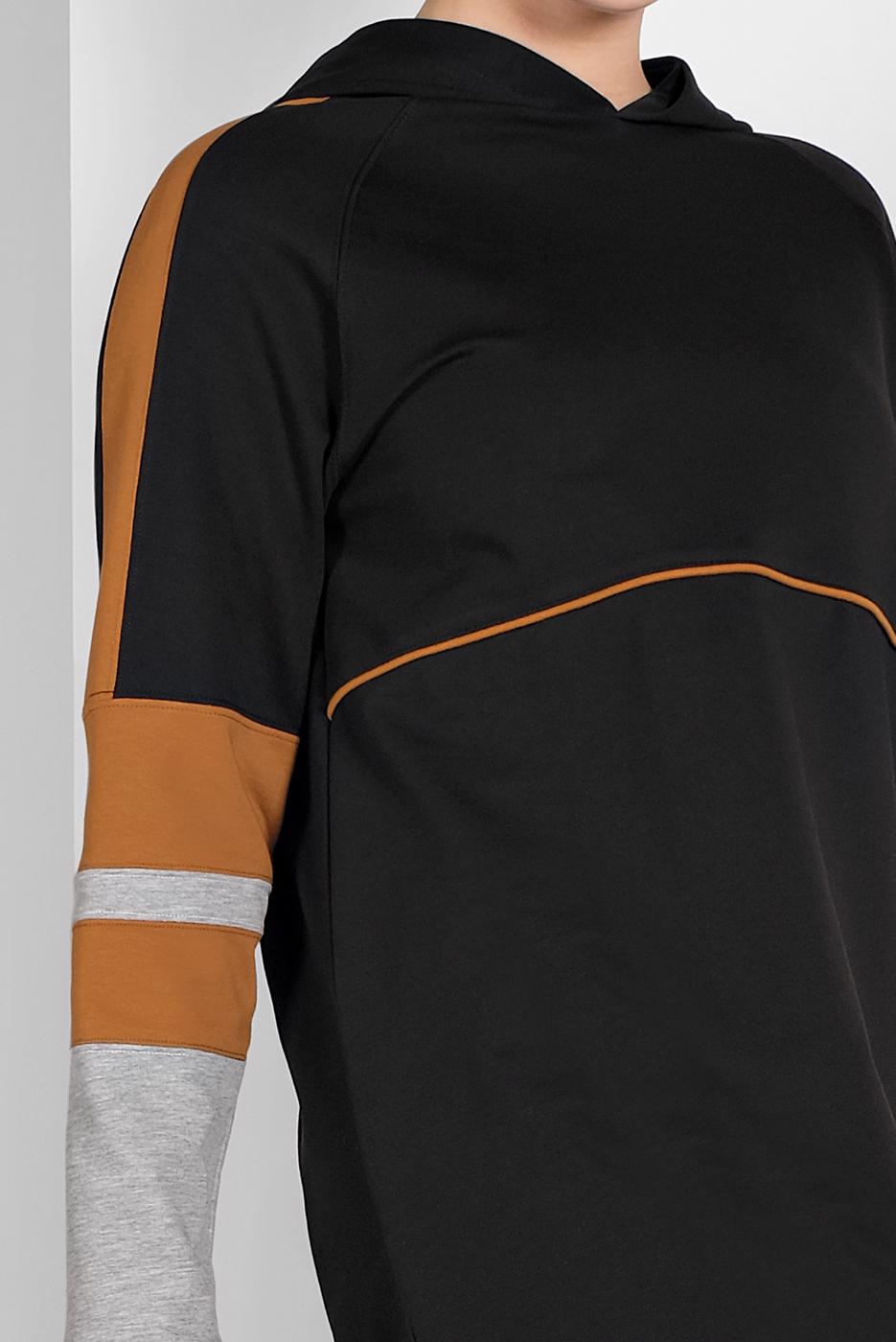 Tesettür giyim SİYAH ŞERİTLİ İKİLİ PANTOLONLU EŞOFMAN TAKIMI 07104