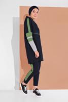 Tesettür giyim LACİVERT ŞERİTLİ İKİLİ PANTOLONLU EŞOFMAN TAKIMI 07104