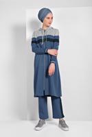 Tesettür giyim MAVİ FERMUARLI EŞOFMAN TAKIMI 25104