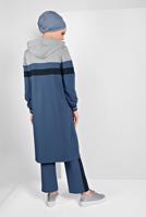Tesettür giyim MAVİ FERMUARLI EŞOFMAN TAKIMI 25104