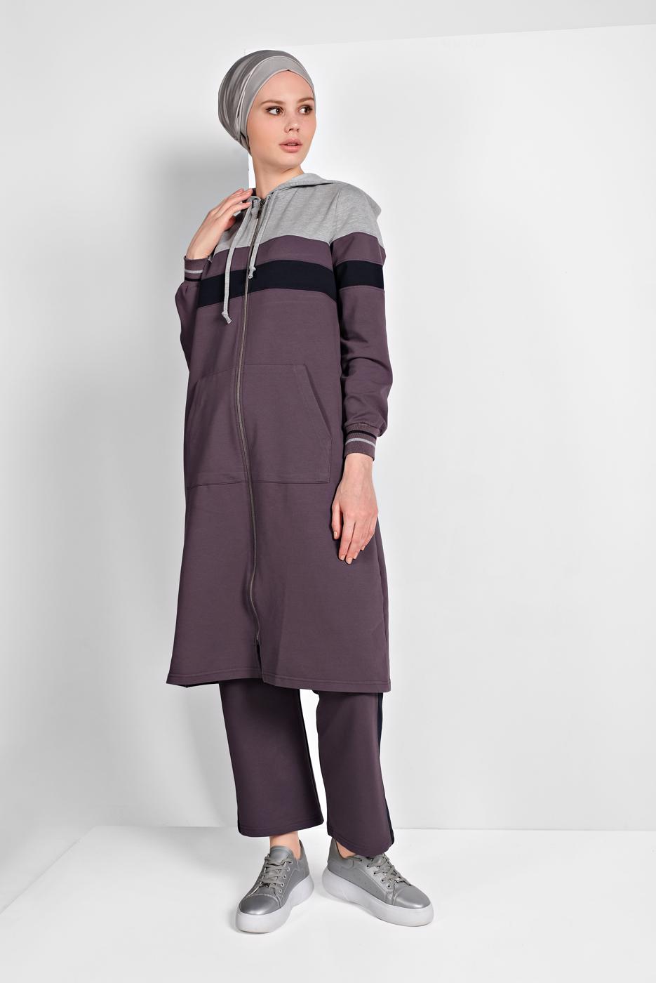 Tesettür giyim YEŞİL FERMUARLI EŞOFMAN TAKIMI 25104