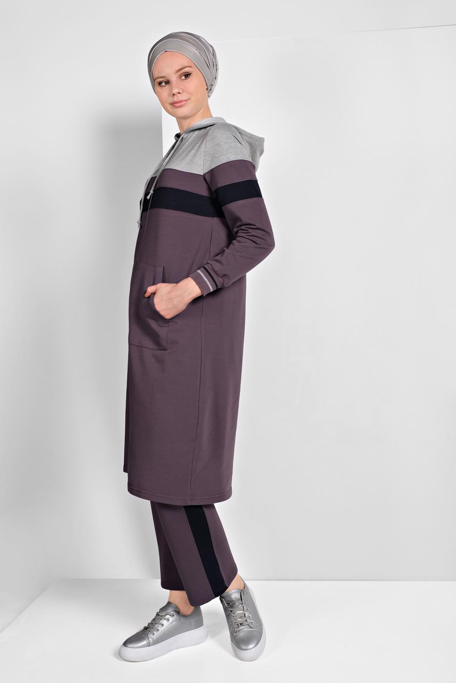 Tesettür giyim YEŞİL FERMUARLI EŞOFMAN TAKIMI 25104