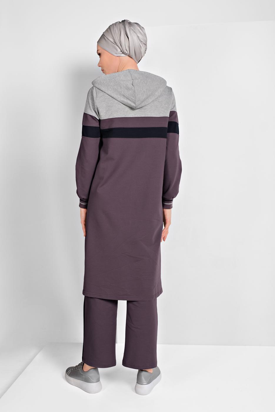 Tesettür giyim YEŞİL FERMUARLI EŞOFMAN TAKIMI 25104