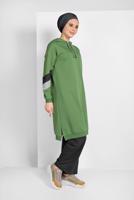 Tesettür giyim YEŞİL KAPÜŞONLU EŞOFMAN TAKIMI 46104