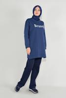 Tesettür giyim LACİVERT ALVİNA PAMUKLU BELDEN BAĞLAMALI EŞOFMAN ALTI 70100