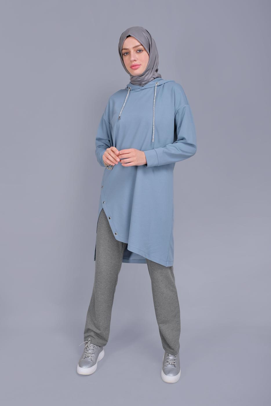 Vêtements hijab GRIS ALVINA PANTALON DE JOGGING EN COTON TAILLE-ÉLASTIQUE 70100