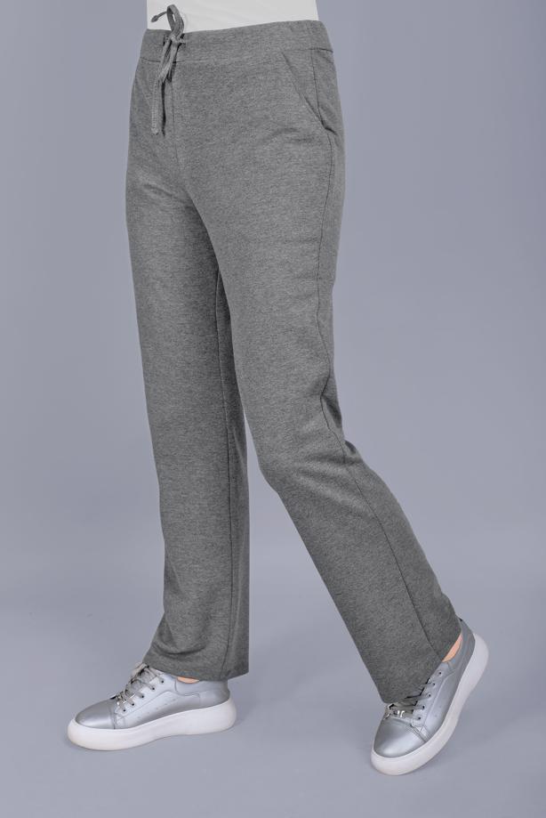 Hijab clothing GREY ALVINA TIE-WAIST COTTON JOGGERS 70100 - TRENDTESETTÜR