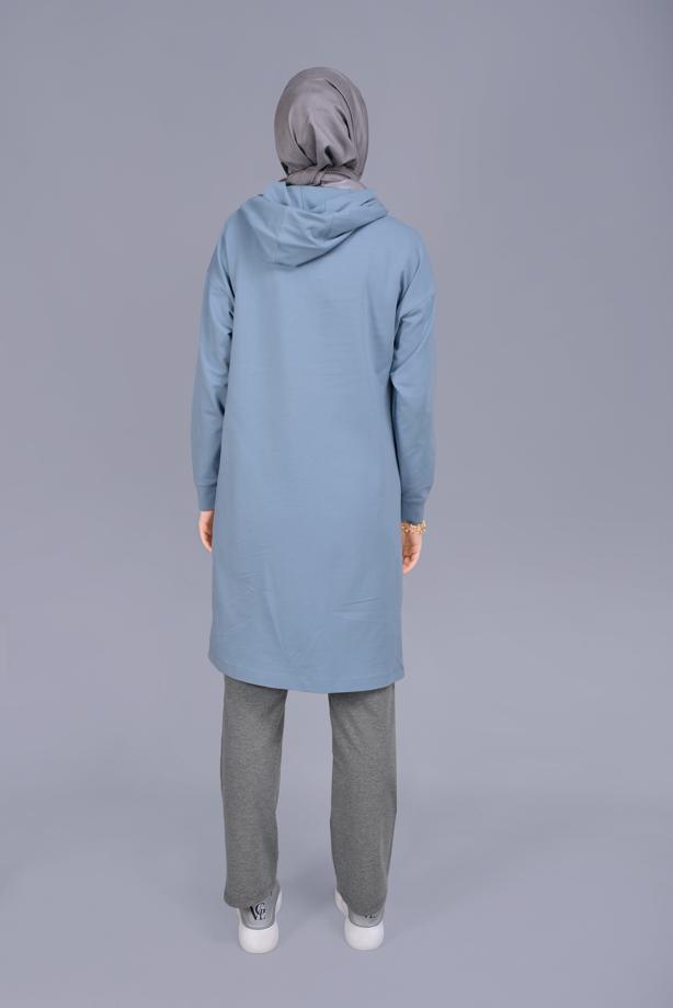 Hijab clothing GREY ALVINA TIE-WAIST COTTON JOGGERS 70100 - TRENDTESETTÜR