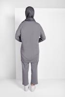 Tesettür giyim GRİ ÇİZGİ DETAYLI EŞOFMAN TAKIM 038 