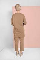 Tesettür giyim KAHVE ÇİZGİ DETAYLI EŞOFMAN TAKIM 038 