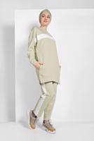 Tesettür giyim YEŞİL ÇİZGİLİ EŞOFMAN TAKIM 138