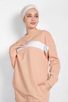 Tesettür giyim PUDRA ÇİZGİLİ EŞOFMAN TAKIM 138