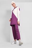 Tesettür giyim KREM DESENLİ EŞOFMAN TAKIMI 0306