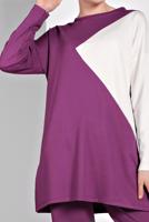 Tesettür giyim KREM DESENLİ EŞOFMAN TAKIMI 0306