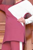 Tesettür giyim KREM DESENLİ EŞOFMAN TAKIMI 0306