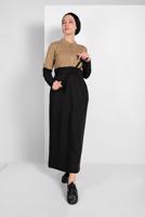 Tesettür giyim KAHVE İKİ RENKLİ EŞOFMAN ELBİSE 518 