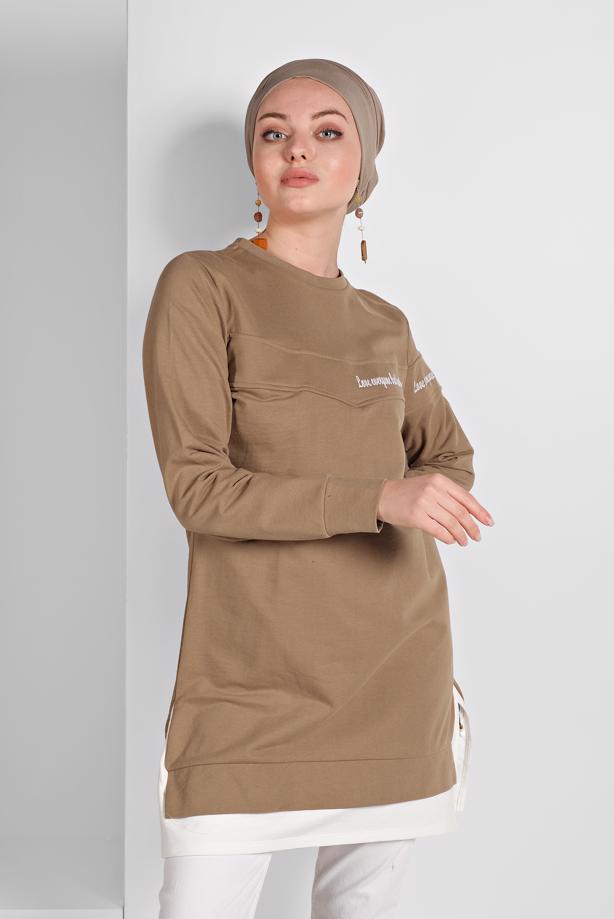 Tesettür giyim  baskılı rahat parçalar - TRENDTESETTÜR