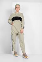 Tesettür giyim YEŞİL ETEK UCU BÜZGÜLÜ EŞOFMAN TAKIMI 838