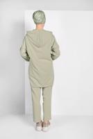 Tesettür giyim YEŞİL ETEK UCU BÜZGÜLÜ EŞOFMAN TAKIMI 838