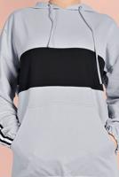 Tesettür giyim GRİ ETEK UCU BÜZGÜLÜ EŞOFMAN TAKIMI 838