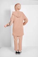 Tesettür giyim PUDRA ETEK UCU BÜZGÜLÜ EŞOFMAN TAKIMI 838