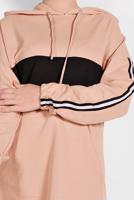 Tesettür giyim PUDRA ETEK UCU BÜZGÜLÜ EŞOFMAN TAKIMI 838