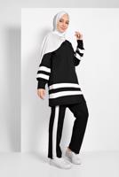Tesettür giyim SİYAH ŞERİTLİ EŞOFMAN TAKIMI 1006 