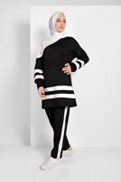 Tesettür giyim SİYAH ŞERİTLİ EŞOFMAN TAKIMI 1006 