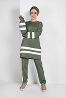 Tesettür giyim YEŞİL ŞERİTLİ EŞOFMAN TAKIMI 1006 