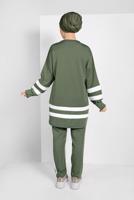 Tesettür giyim YEŞİL ŞERİTLİ EŞOFMAN TAKIMI 1006 