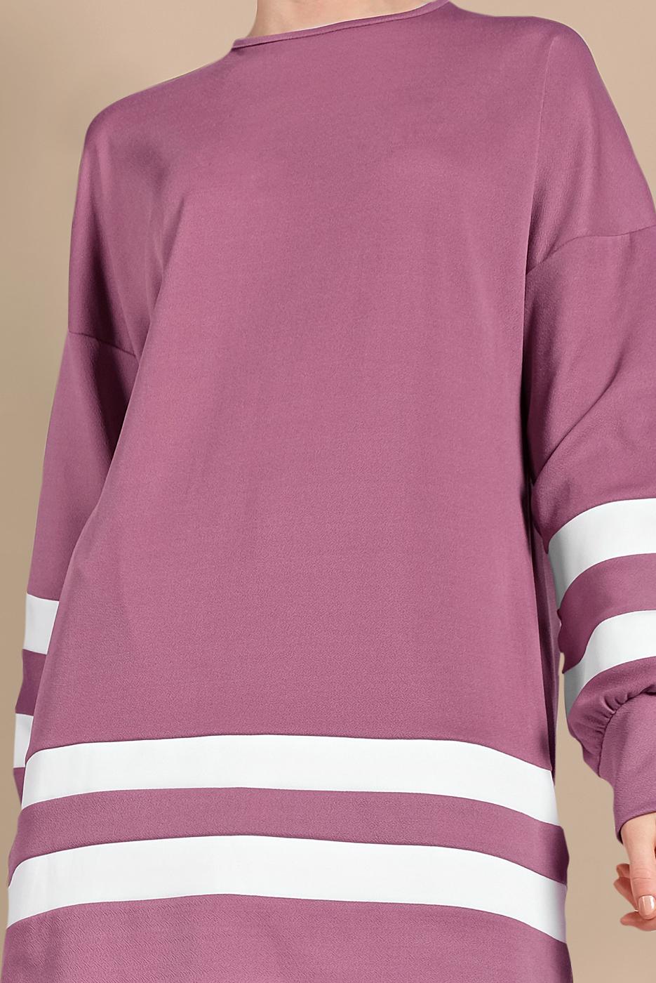 Tesettür giyim PEMBE ŞERİTLİ EŞOFMAN TAKIMI 1006 