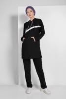 Tesettür giyim SİYAH KAPÜŞONLU EŞOFMAN TAKIMI 1519