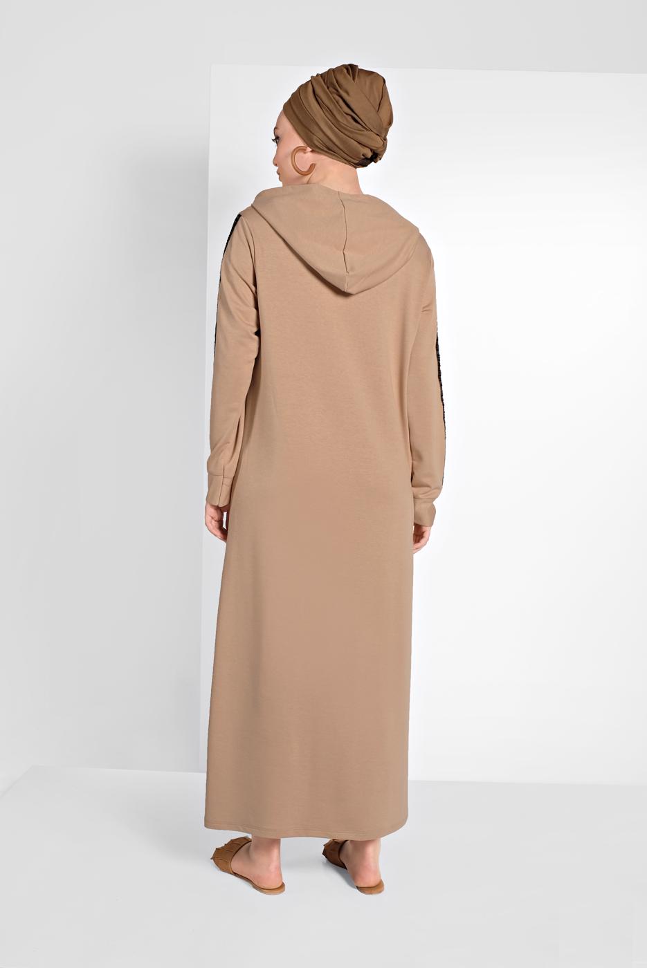 Vêtements hijab BEIGE ROBE SPORT À SEQUINS 6406