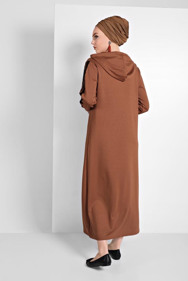Hijab clothing TABA SEQUINNED HOODED SPORT DRESS 6406  - TRENDTESETTÜR